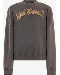 Roberto Cavalli - Sweatshirt With Bejeweled Logo Studs - Lyst