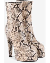 Roberto Cavalli - Botas Con Plataforma Y Efecto Piel De Serpiente - Lyst