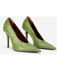 Roberto Cavalli - Leder-Pumps Mit Schlangendetail - Lyst