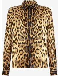 Roberto Cavalli - Silk Shirt With Jaguar Skin Print - Lyst