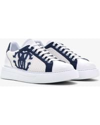 Roberto Cavalli - Leather Sneakers With Logo - Lyst