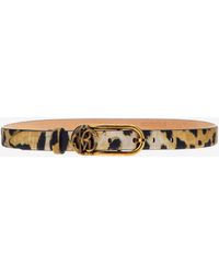 Roberto Cavalli - Leather Belt With Monogram Mirror Snake - Lyst