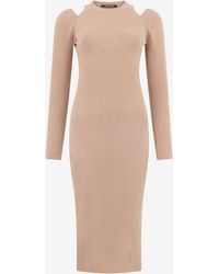 Roberto Cavalli - Cut-Out Ribbed Midi Dress - Lyst