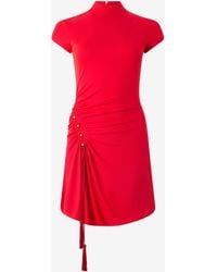Roberto Cavalli - Mini Dress With Ruched Detail - Lyst