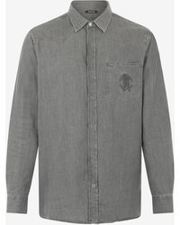 Roberto Cavalli - Cotton Shirt With Embroidered Logo - Lyst