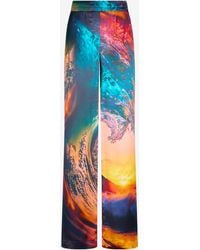 Roberto Cavalli - Itaca Print Silk Trousers - Lyst