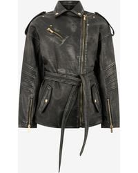 Roberto Cavalli - Leather Jacket - Lyst