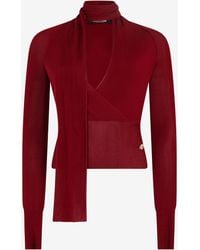 Roberto Cavalli - Dunkelroter Pullover Mit Cache-Coeur-Detail - Lyst