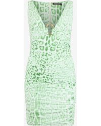 Roberto Cavalli - Jaguar Mint Print Dress Mini - Lyst