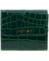 Roberto Cavalli - Croc-Embossed Leather Card Case - Lyst