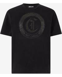 Roberto Cavalli - T-Shirt With Mini-Studded Logo - Lyst