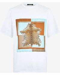 Roberto Cavalli - Leopard-Print Cotton T-Shirt - Lyst