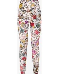 Roberto Cavalli - Florentine Flowers Print Leggings - Lyst