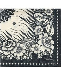 Roberto Cavalli - Scarf With Zebra Pattern And Mirror Snake Monogram - Lyst