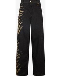 Roberto Cavalli - Jeans With Zebra Print On Side - Lyst