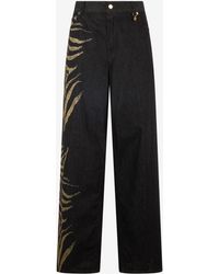 Roberto Cavalli - Jeans With Zebra Print On Side - Lyst