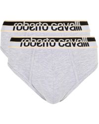 Roberto Cavalli - Two-Pack Cotton Briefs With Logo Waistband - Lyst