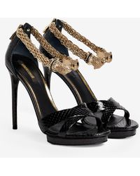 Roberto Cavalli - Sandals With Jewel Panther Head - Lyst