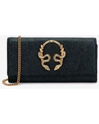 Roberto Cavalli - Serpentine Leather Wallet With Chain - Lyst