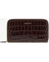 Roberto Cavalli - Croc-Effect Wallet - Lyst