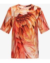 Roberto Cavalli - Plumage Print T-Shirt - Lyst