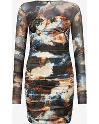 Roberto Cavalli - Rusty Stain Print Dress Mini - Lyst