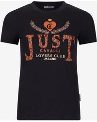 Roberto Cavalli - Lovers Club Print T-Shirt - Lyst