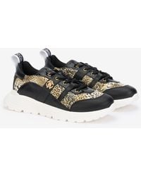 Roberto Cavalli - Baskets En Cuir À Imprimé Léopard - Lyst