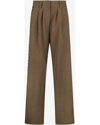 Roberto Cavalli - Wide-Leg Trousers With Hook And Eye Detail - Lyst