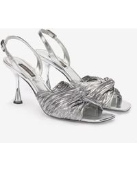 Roberto Cavalli - Sandalias Destalonadas De Piel Metalizada - Lyst