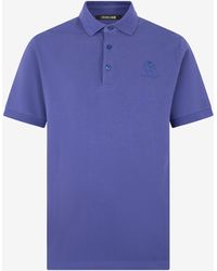 Roberto Cavalli - Polo With Rc Monogram And Logo Embroidery - Lyst
