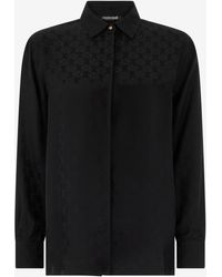 Roberto Cavalli - Camisa De Mezcla De Seda Con Monogram Rc - Lyst