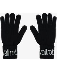 Roberto Cavalli - Wool Blend Gloves With Logo - Lyst