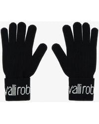 Roberto Cavalli - Wool Blend Gloves With Logo - Lyst