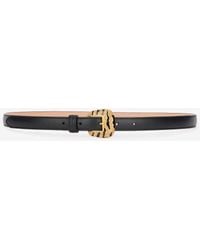 Roberto Cavalli - Solid-Color Slim Belt With Bejeweled Buckle - Lyst