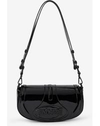 Roberto Cavalli - Borsa A Spalla Nera Lucida Con Logo - Lyst