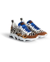 Roberto Cavalli Sneakers mit Animalier-Print - Blau