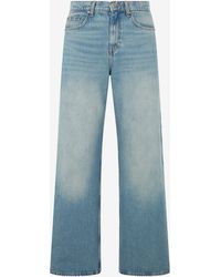 Roberto Cavalli - Light Wide-Leg Jeans With Monogram Rc - Lyst