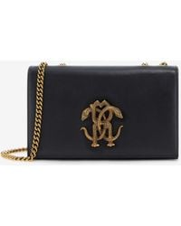Roberto Cavalli - Shoulder Bag With Monogram Mirror Snake - Lyst