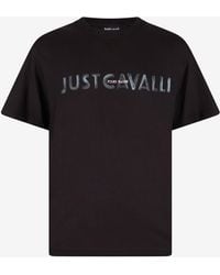 Roberto Cavalli - Camiseta Negra Con Logo Just Cavalli - Lyst