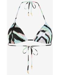 Roberto Cavalli - Zebra-print Triangle Bikini Top - Lyst