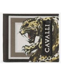 Roberto Cavalli Portemonnaie mit jaguar-print und zwei fächern - Weiß