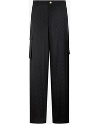 Roberto Cavalli - Silk Cargo Trousers With Monogram Rc - Lyst