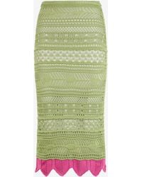 Roberto Cavalli - Midi Knit Skirt With Contrast Detail - Lyst