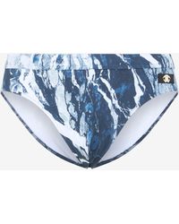 Roberto Cavalli - Badeslip Mit Print Marble - Lyst