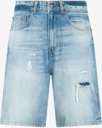 Roberto Cavalli - Denim Bermuda Shorts - Lyst