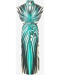 Roberto Cavalli - Ray Of Sea Print Midi Dress - Lyst
