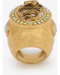 Roberto Cavalli - Snake And Gemstone Ring - Lyst