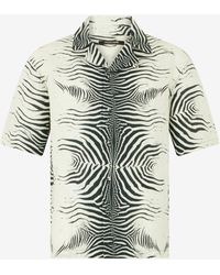 Roberto Cavalli - Linen Shirt With Mini Zebra Print - Lyst