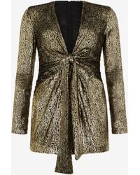 Roberto Cavalli - Dress With Fil Coupé Leopard Print - Lyst
